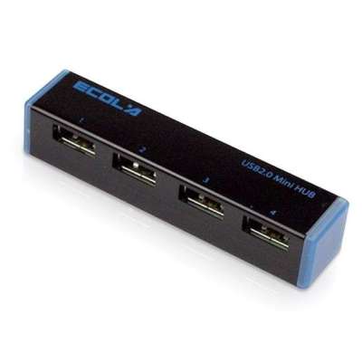 宜客莱迷你4口USB集线器USB-HUB01BK(黑色)