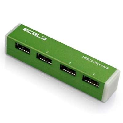 宜客莱迷你4口USB集线器USB-HUB01GN(绿色)