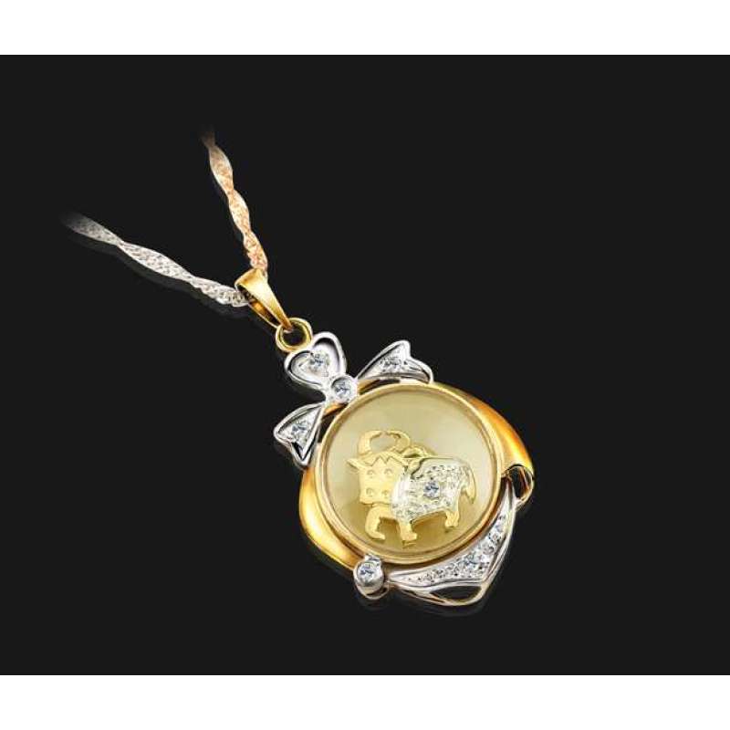 18k彩金时来运转吊坠性价比 彩金吊坠18k三色