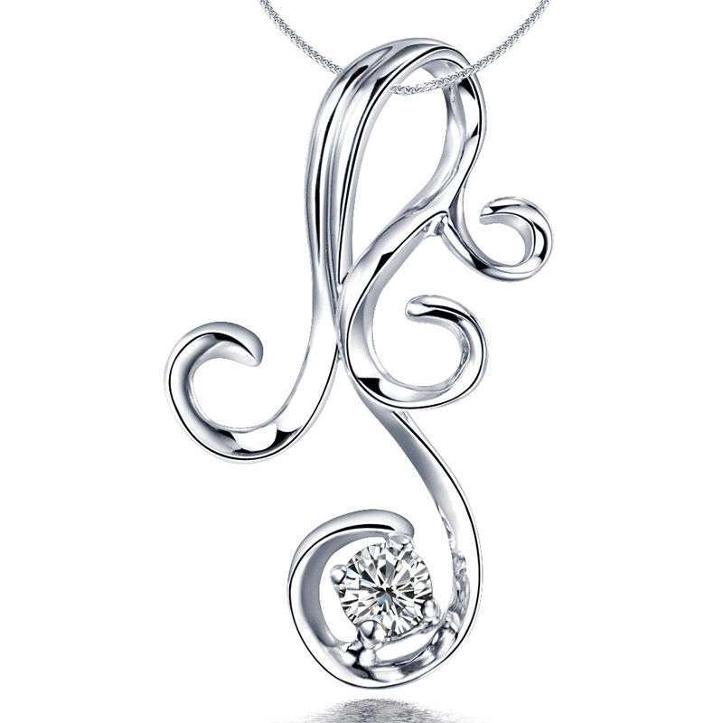 喜钻 18K白金8分南非钻石结婚吊坠J0004【报