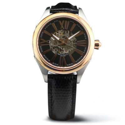 海鸥时尚镂空全自动机械腕表黑色女表D219.337【