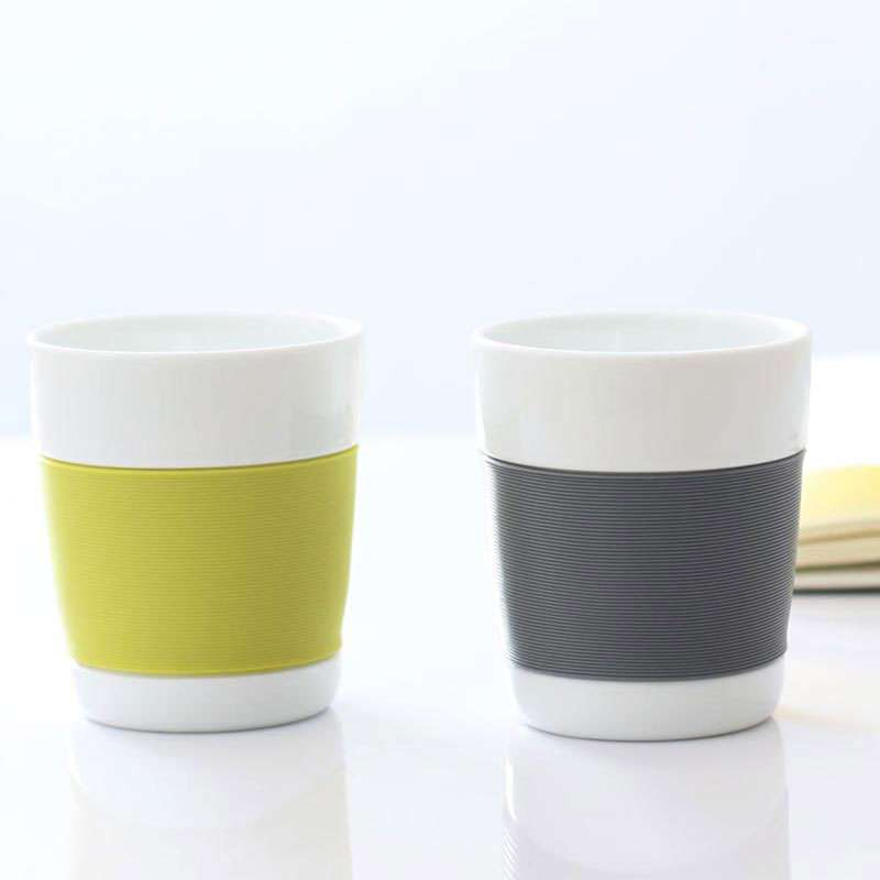 a-life最生活陶瓷带硅胶套隔热杯套装(2个装)B-