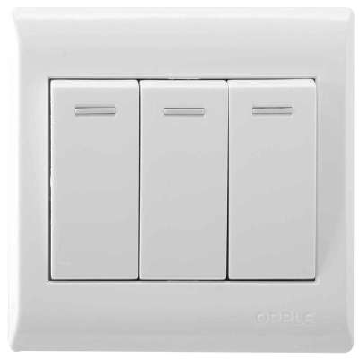 欧普照明 86型电工 致美系列 三开双控 P081632A开关_苏宁-9518比价网