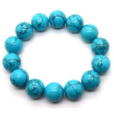 晶心依恋 天然蓝松石手链14mm