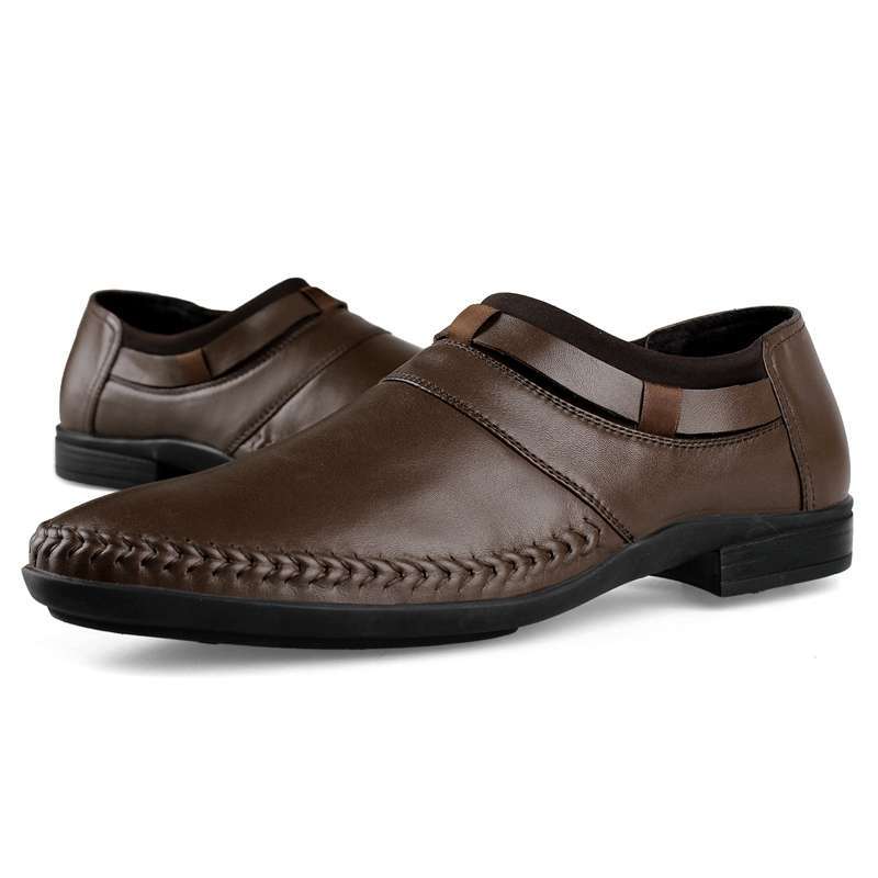 ZERO意大利零度真皮皮鞋男鞋套脚款休闲鞋棕