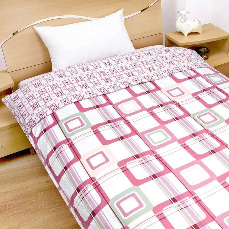 华康AB版精梳纯棉单人被罩(幸福魔方-紫)155cm×215cm【报价、价格、评测、参数】_床单被罩_苏宁易购