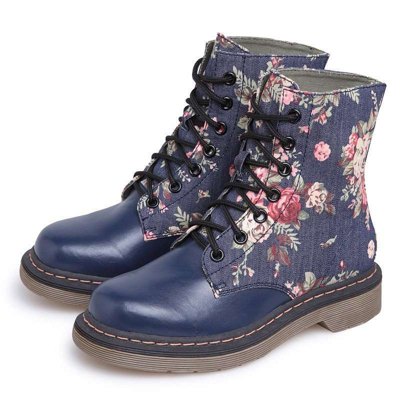 VANCL凡客诚品 女士马丁靴唯美印花潮靴6寸