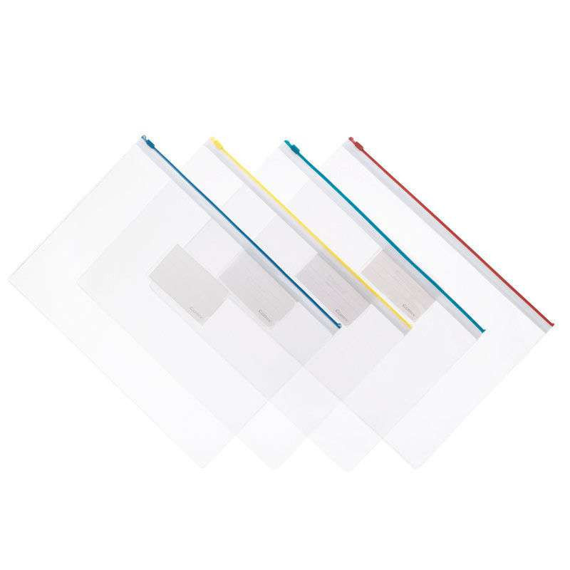 齐心(COMIX)PVC透明A4拉链袋F56(12个\/颜色