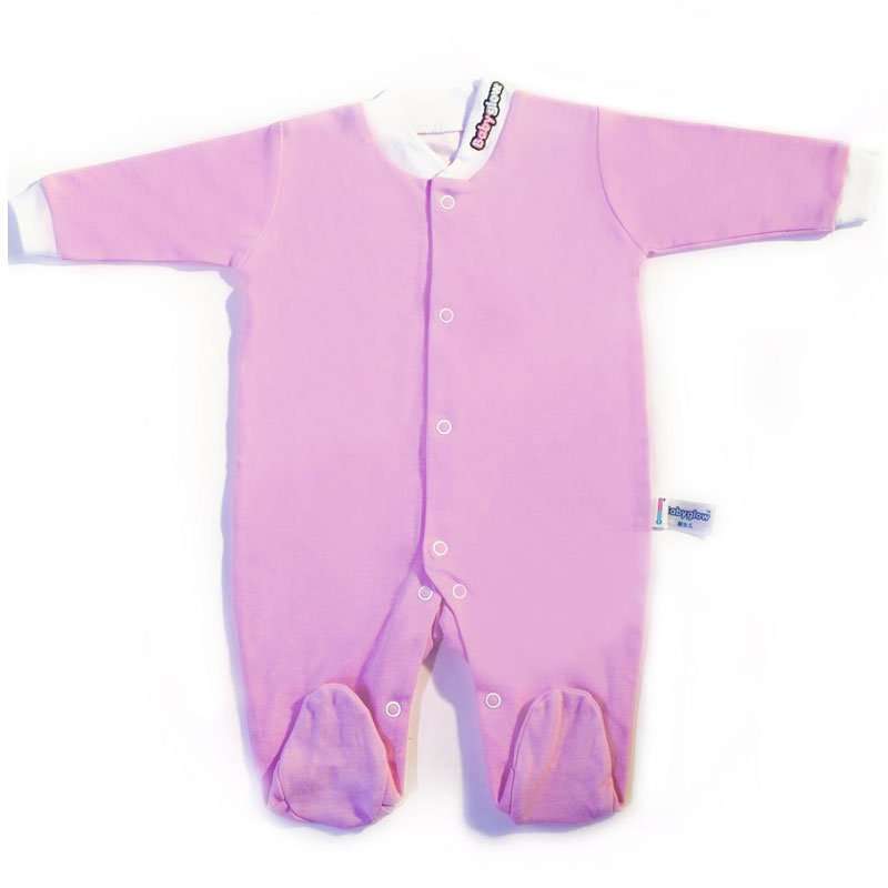 babyglow贝若星体温检测婴儿服粉色睡衣12-1