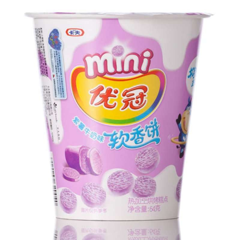 MIni优冠 软香饼(紫薯牛奶味)64g\/杯