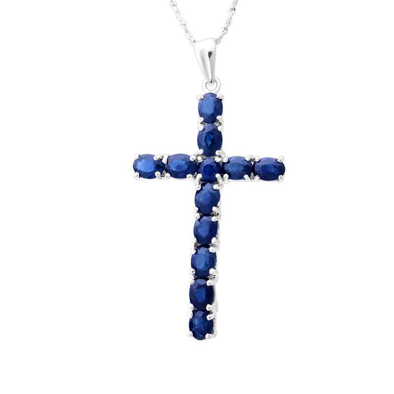 Fedora斐达罗 天然蓝宝石十字架项链 男款时尚