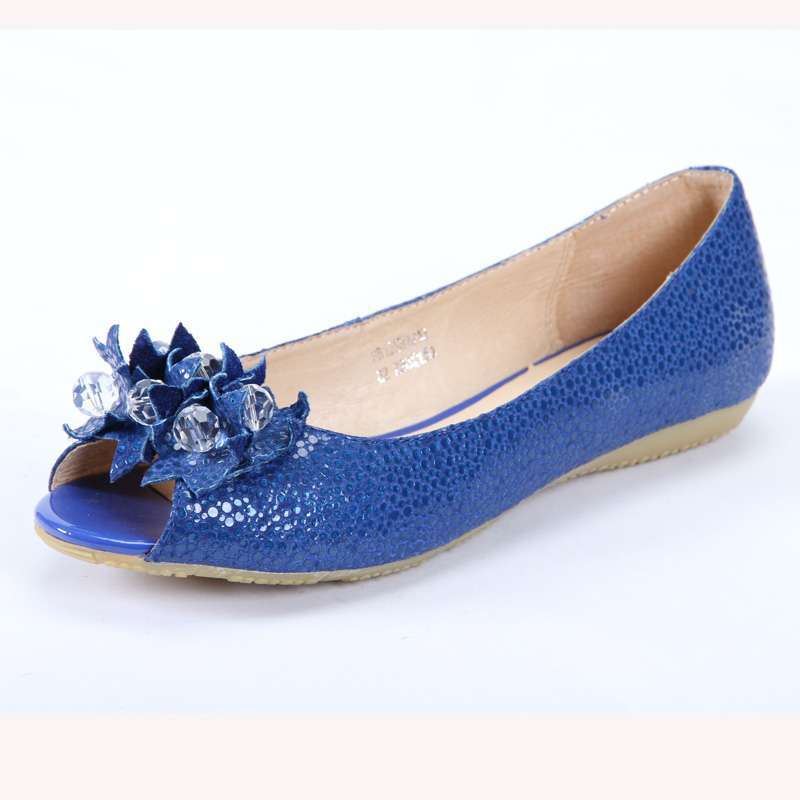 FBL菲伯丽尔夏季新款百搭牛皮平底舒适女装皮