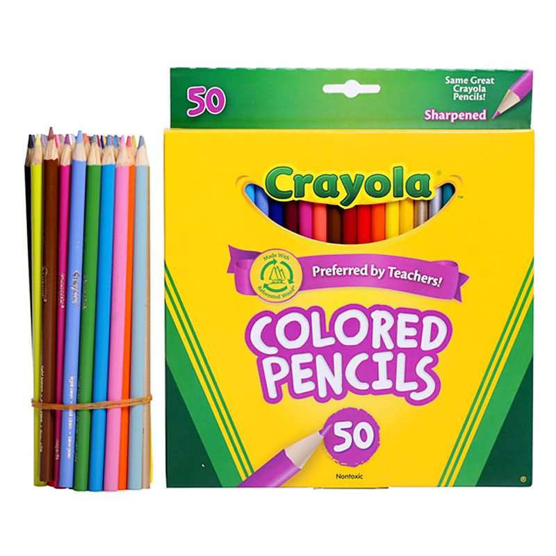 美国绘儿乐50色彩色铅笔(长款-含金银色)68-4