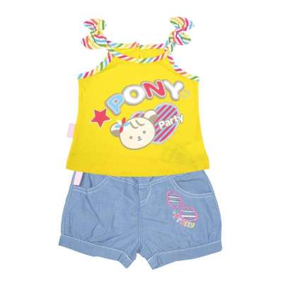 PONY<em>波尼</em>靓<em>女孩</em>背心套装P15CI04黄色100【