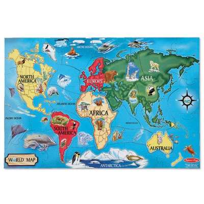 (美国直邮)Melissadoug世界地图拼图33片