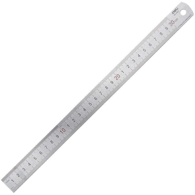 得力(deli)8463 不锈钢直尺/刻度尺 30cm