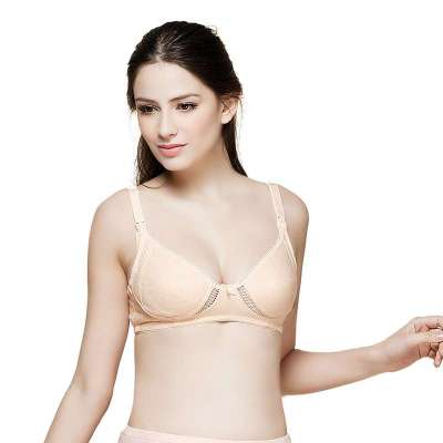诺宜纯棉提花无钢托文胸W232003肤色90C+肤色90C【