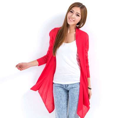 普派女装拼接挂领开衫毛衣 NFAA15D6 梅花红