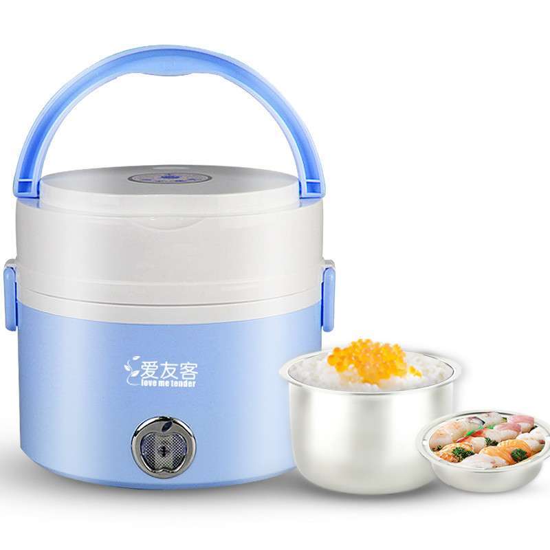 爱友客 多功能304不锈钢电热饭盒 DFH-2013 天蓝色款【报价、价格、评测、参数】_电热饭盒_苏宁易购