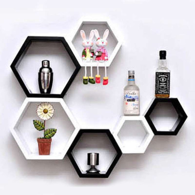 家逸墙面装饰搁板壁挂壁架六角框搁板特殊造型