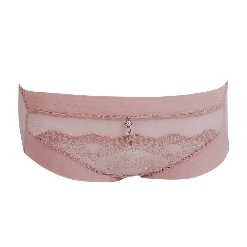 杰奎琳正品 JA3198 纯棉高腰平角裤蕾丝网透气