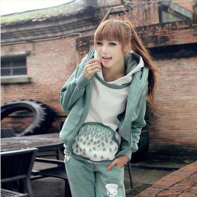 壹码冬装卫衣马甲休闲裤三件套女款冬装新款加