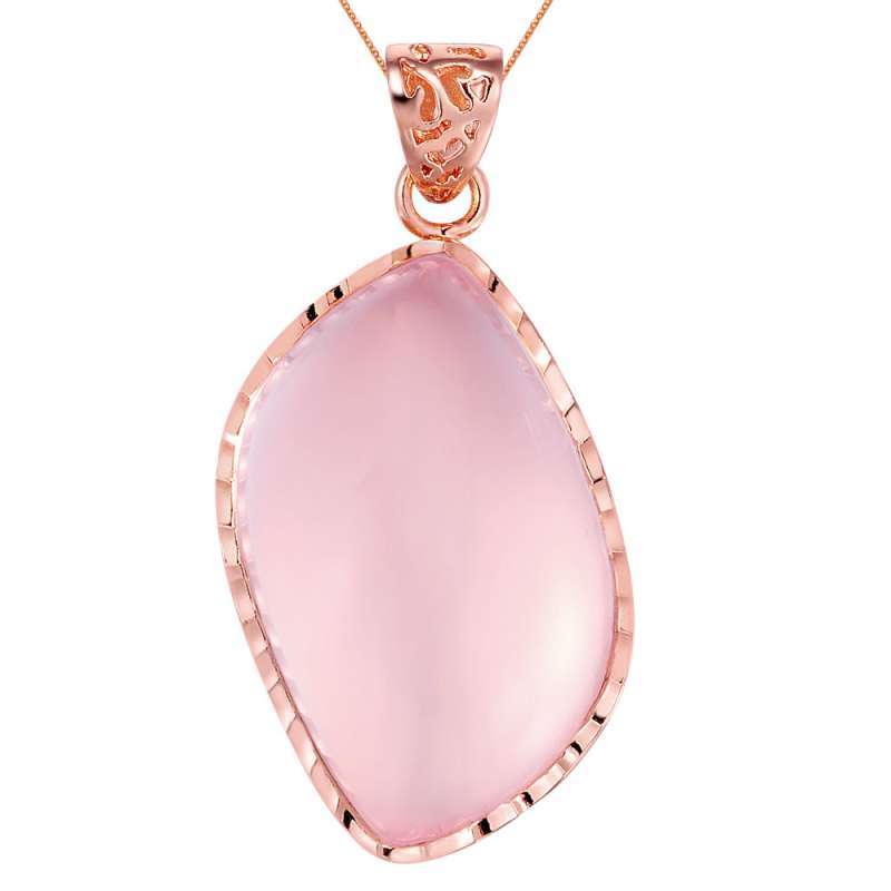 喜钻珠宝 天然芙蓉石吊坠15克拉心形水滴椭圆