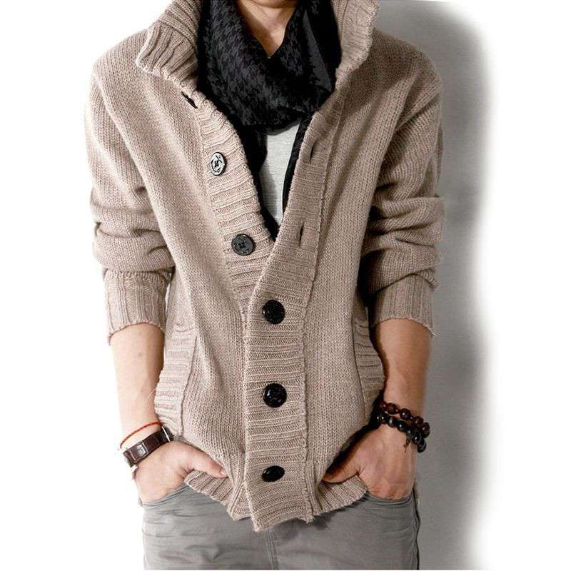 LIHOMME 秋冬新款男士<em>毛衣</em>羊毛混纺开衫<em>外套</em>