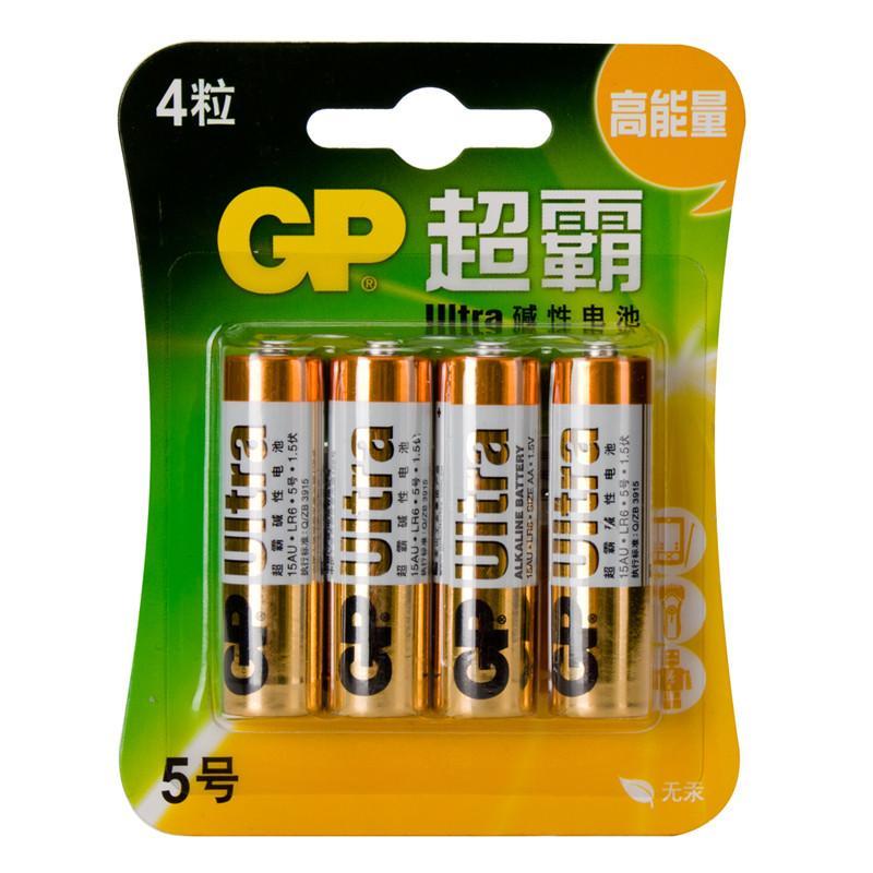 GP超霸 5号碱性电池 GP15A-L4 五号 4粒装