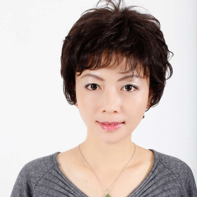 玫瑰雨雅气质蓬松小碎卷<em>中老年发型</em>女士假发短