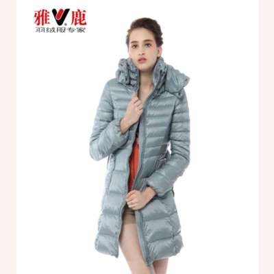 雅鹿羽绒服女中长款外套2013新款女装女士外套修