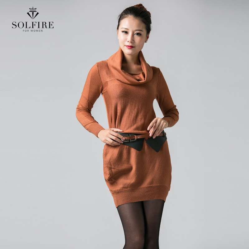 索菲拉2013冬装新款 韩版高端女装 长袖气质宽