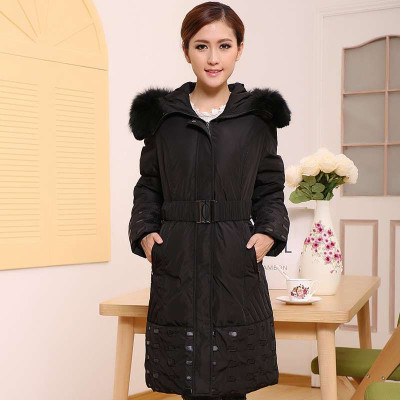 雪驰女中老年羽绒服 中长款加厚大毛领舒适保