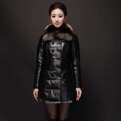 诺利(NORRYROCK)海宁真皮女士(女士)羽绒服女修身真