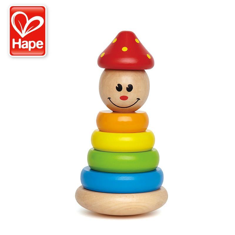 德国hape小丑堆塔1-2岁儿童玩具益智木制智力