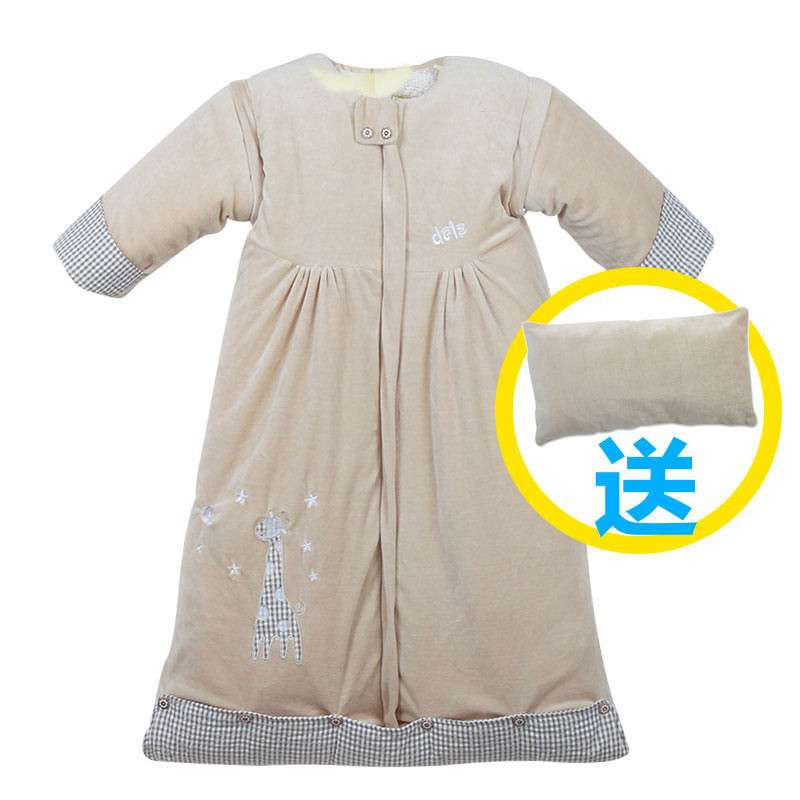 蒂乐成长之路双内胆可脱袖大睡袋 卡其色 DL4