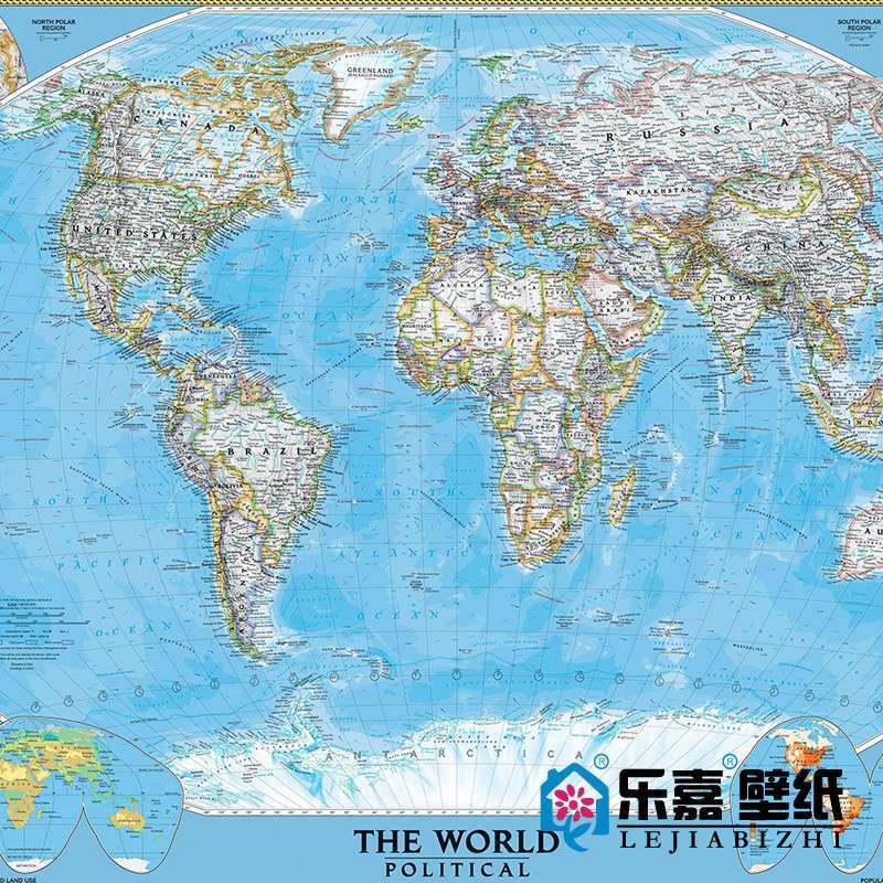 乐嘉现代个性定制壁画 世界地图M531-1 书房沙