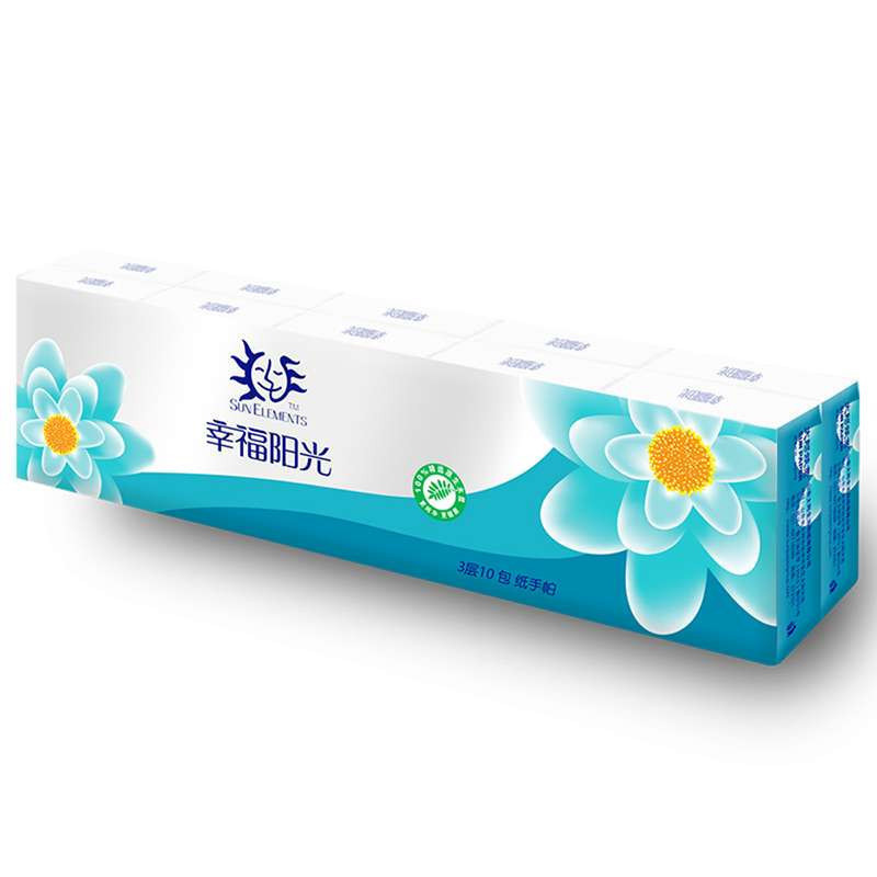 幸福阳光太阳花系列3层10包迷你型手帕纸