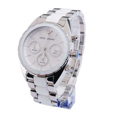 阿玛尼Armani女士手表石英表白色新款塑钢腕表AR59