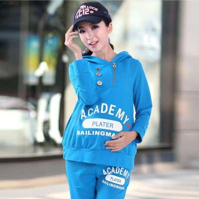 百伶妈妈 春装 带帽 时尚休闲 孕妇运动装 孕妇