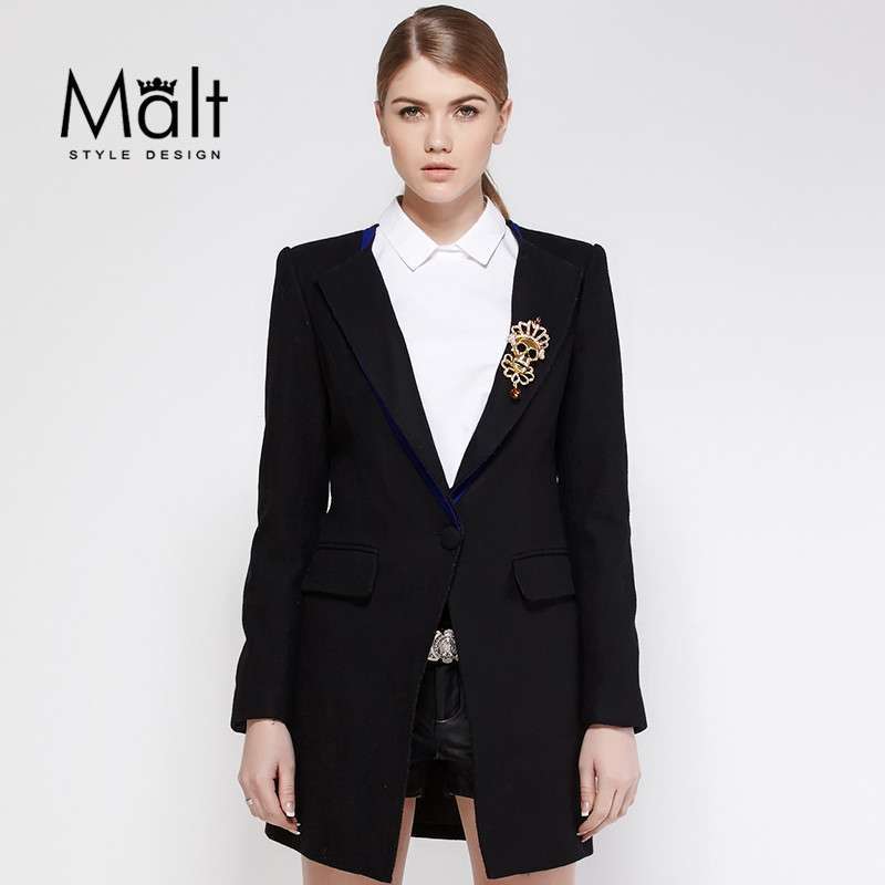 Malt2014新款欧美学院风小西装女款小外套长
