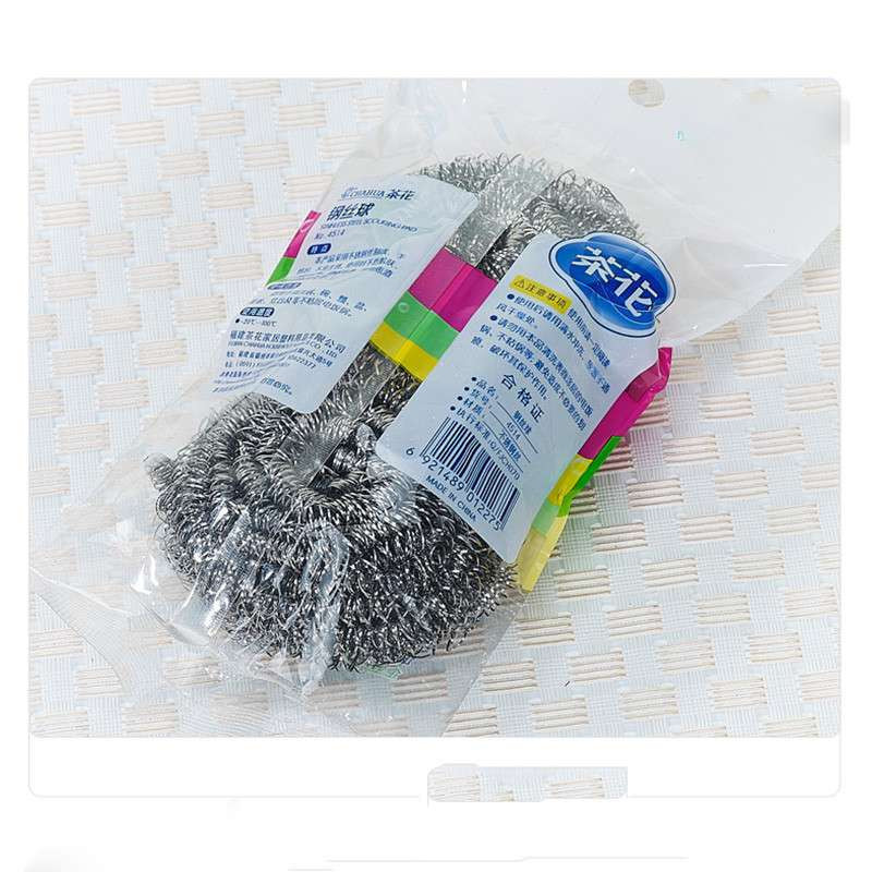 茶花清洁球4514 不锈钢锅刷钢丝球(2个装) 刷碗