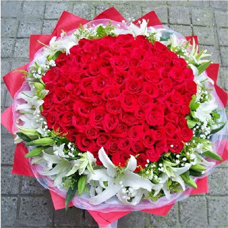 爱的印记 鲜花 红玫瑰99朵