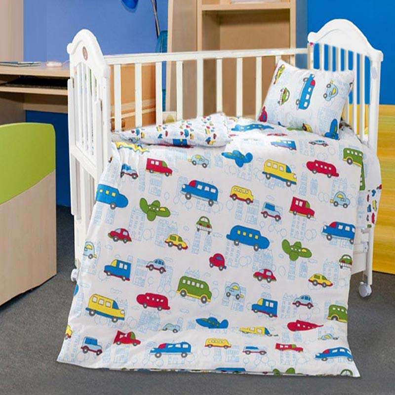 侬家纺 全棉婴儿床三件套 幼儿园床品三件套 床