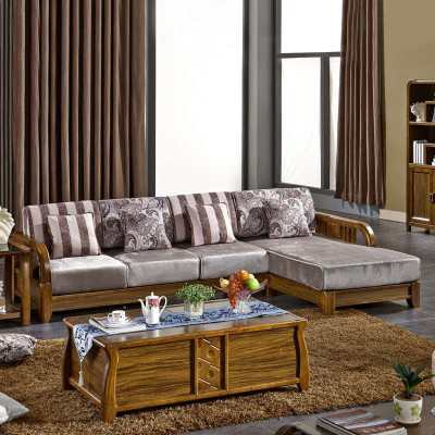 汤美斯家具 现代中式乌金木色 实木沙发 简约客