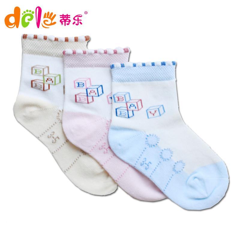 蒂乐可爱松口男女儿童宝宝防滑中筒春夏秋冬季