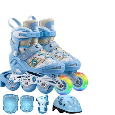 正品美洲狮 溜冰鞋儿童全套装直排轮滑鞋 857