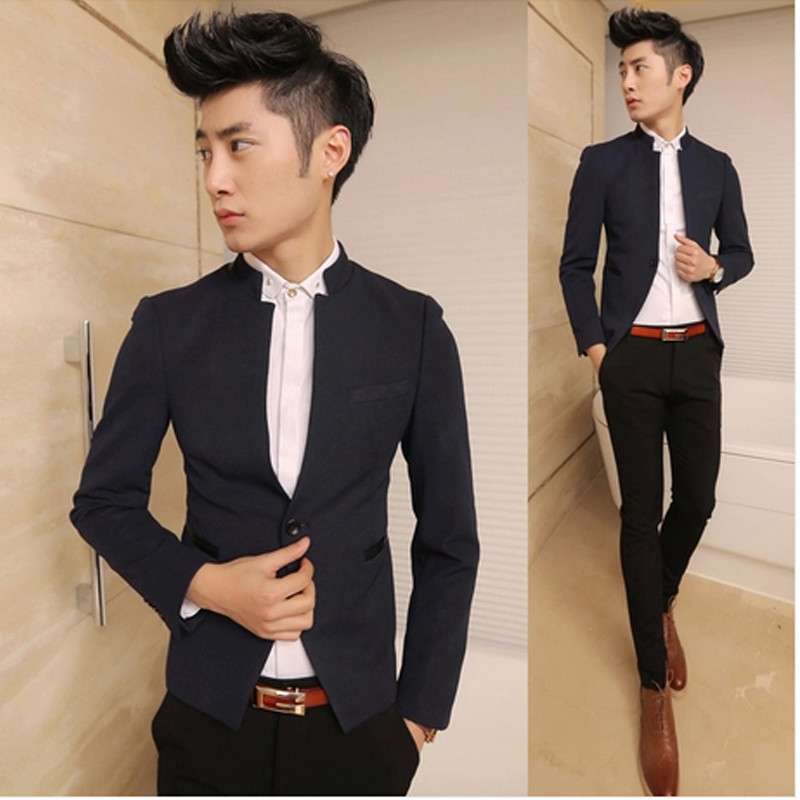 宝莉<em>鳄鱼男士</em>休闲西服 时尚韩版男士西装 立领