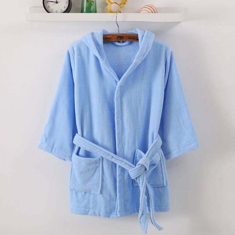 儿童浴袍纯棉割绒毛巾料 男女孩宝宝浴衣睡袍