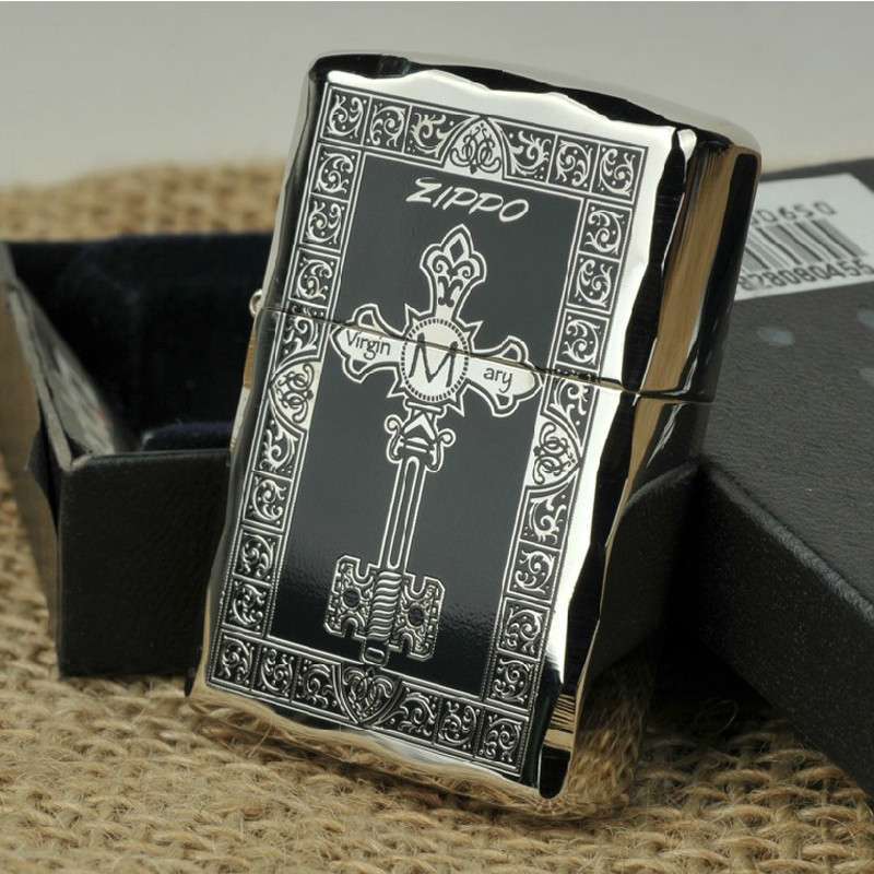 原装正品 zippo 日版 黑冰 圣母玛利亚十字架vmck(b)